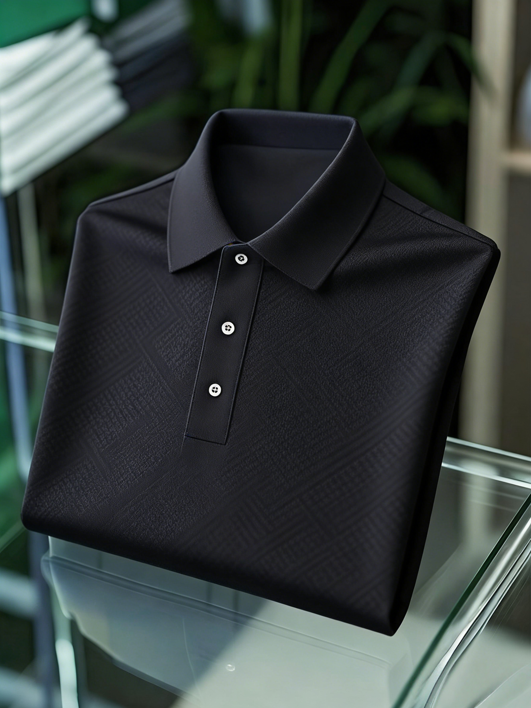 Men's Business Button-Down Short Sleeve Polo Shirt