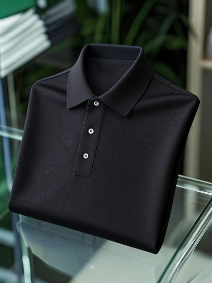 Men's Business Button-Down Short Sleeve Polo Shirt