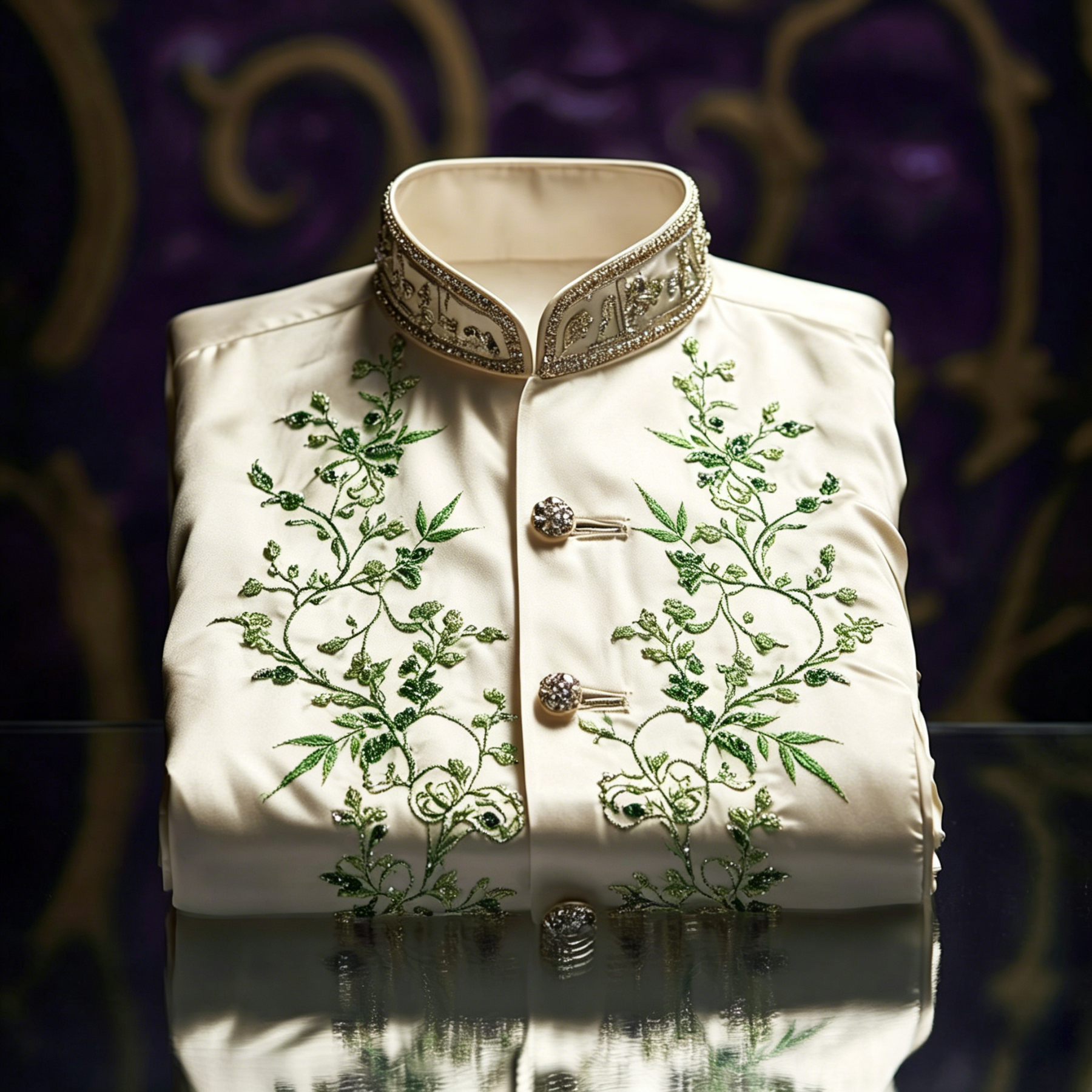 Luxurious and high-end Men's stand collar shirt floral patterns