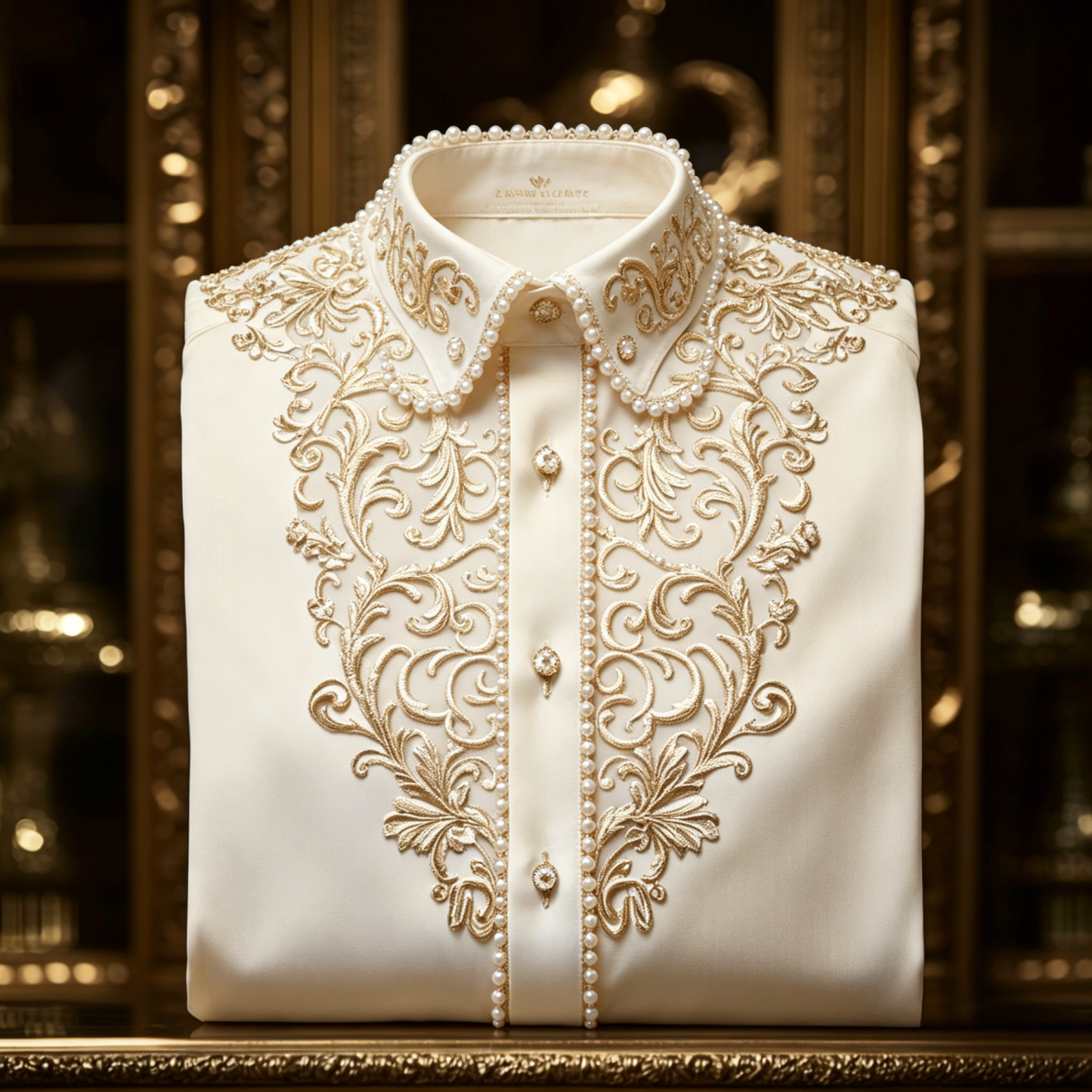 Luxurious and high-end Men's stand collar shirt floral patterns