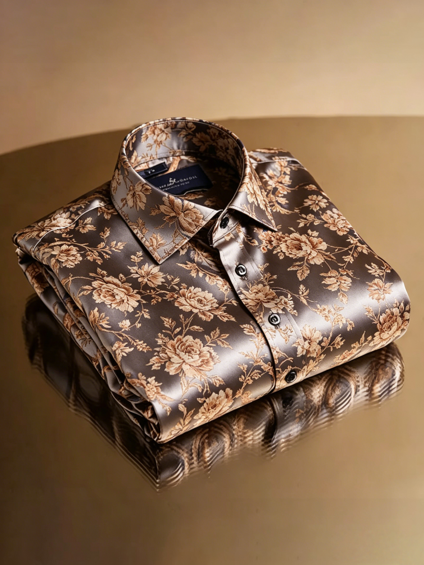 Luxurious and high-end Men's stand collar shirt floral patterns