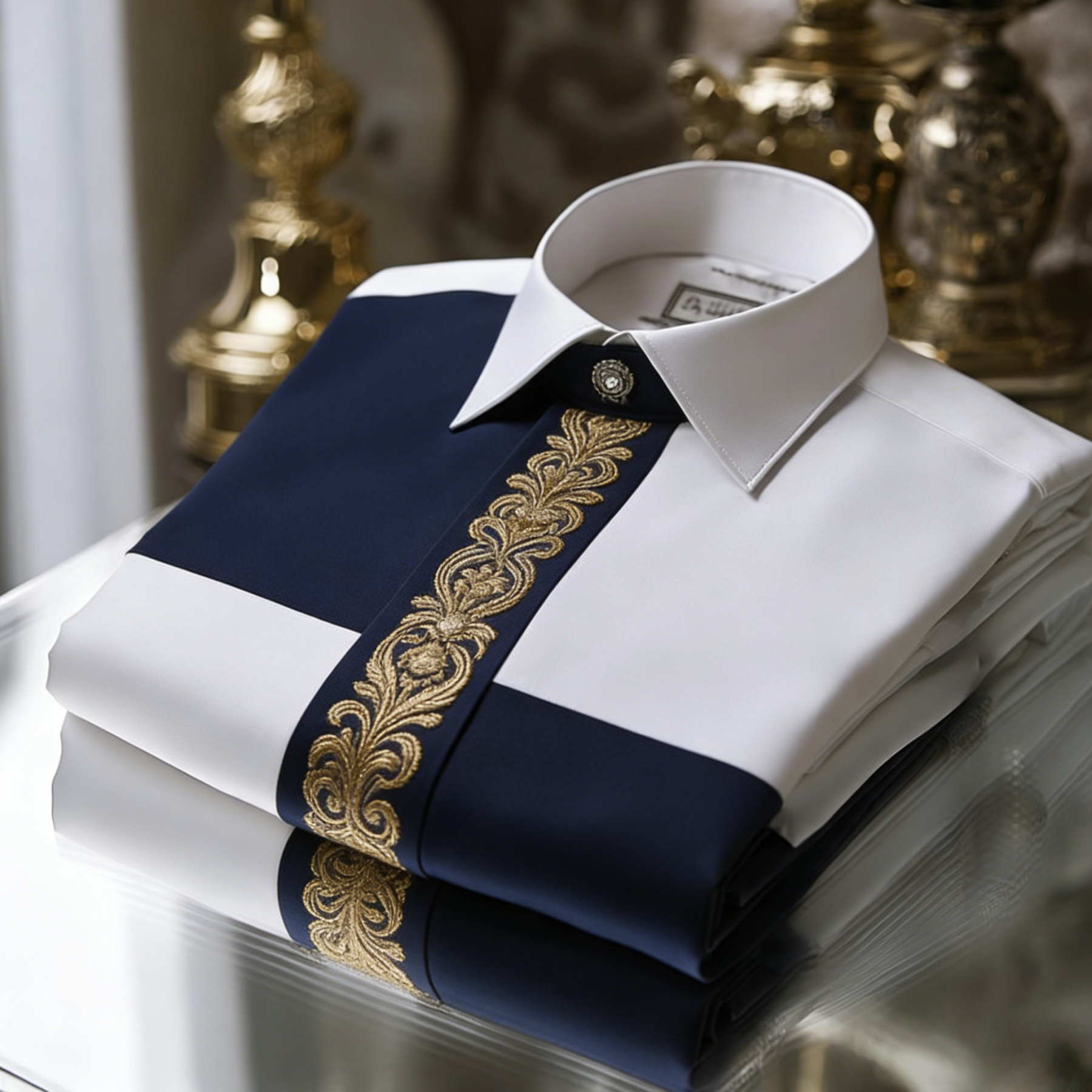 Luxurious and high-end Men's stand collar shirt floral patterns