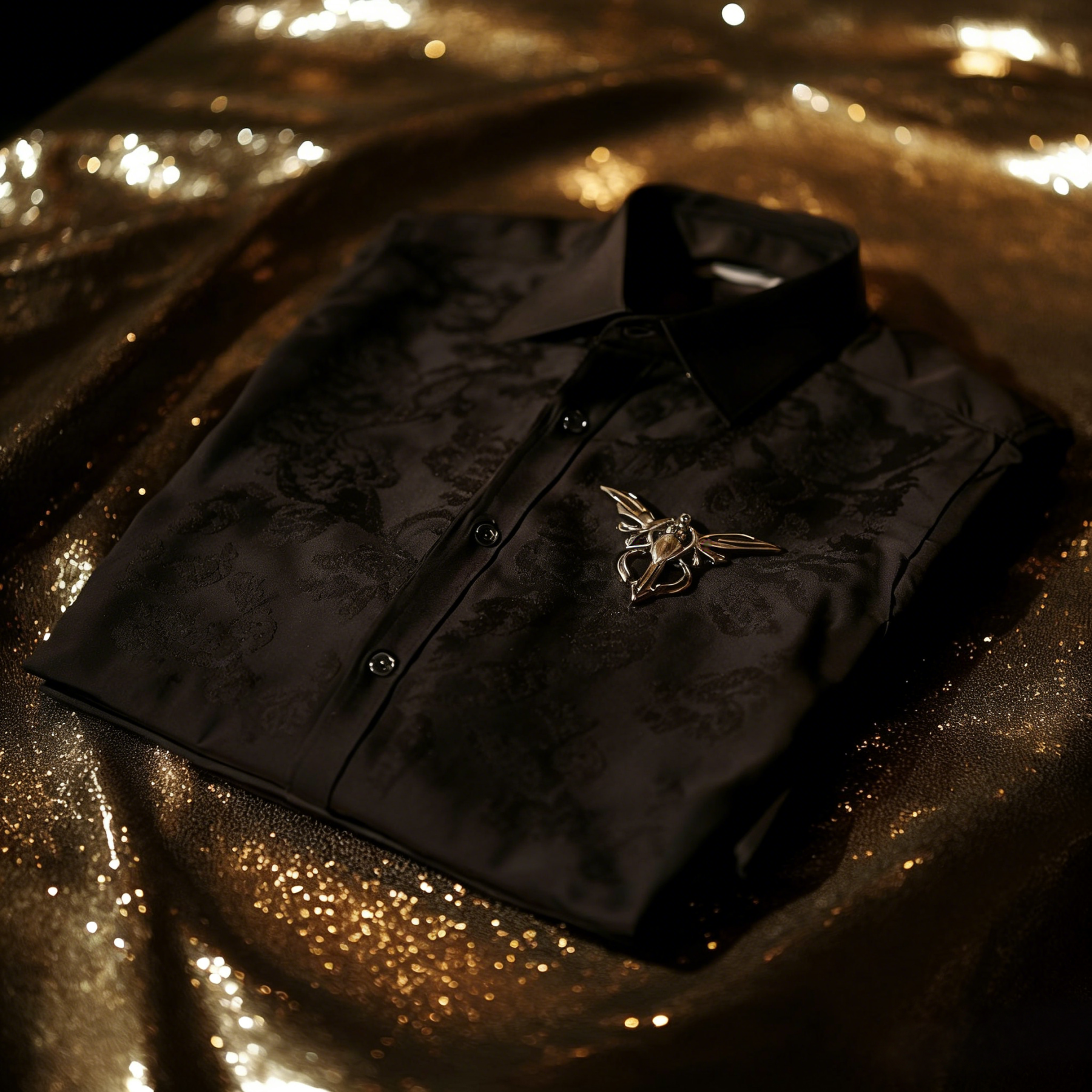 Luxurious and high-end Men's stand collar shirt floral patterns