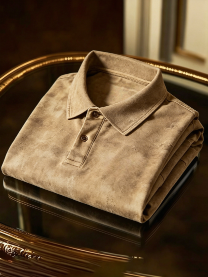 Men's Business Button-Down Short Sleeve Polo Shirt