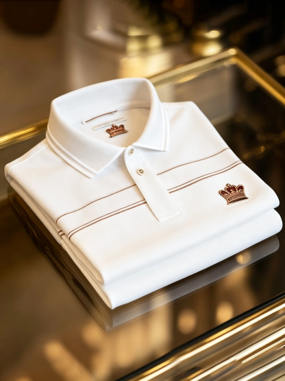Men's Business Button-Down Short Sleeve Polo Shirt