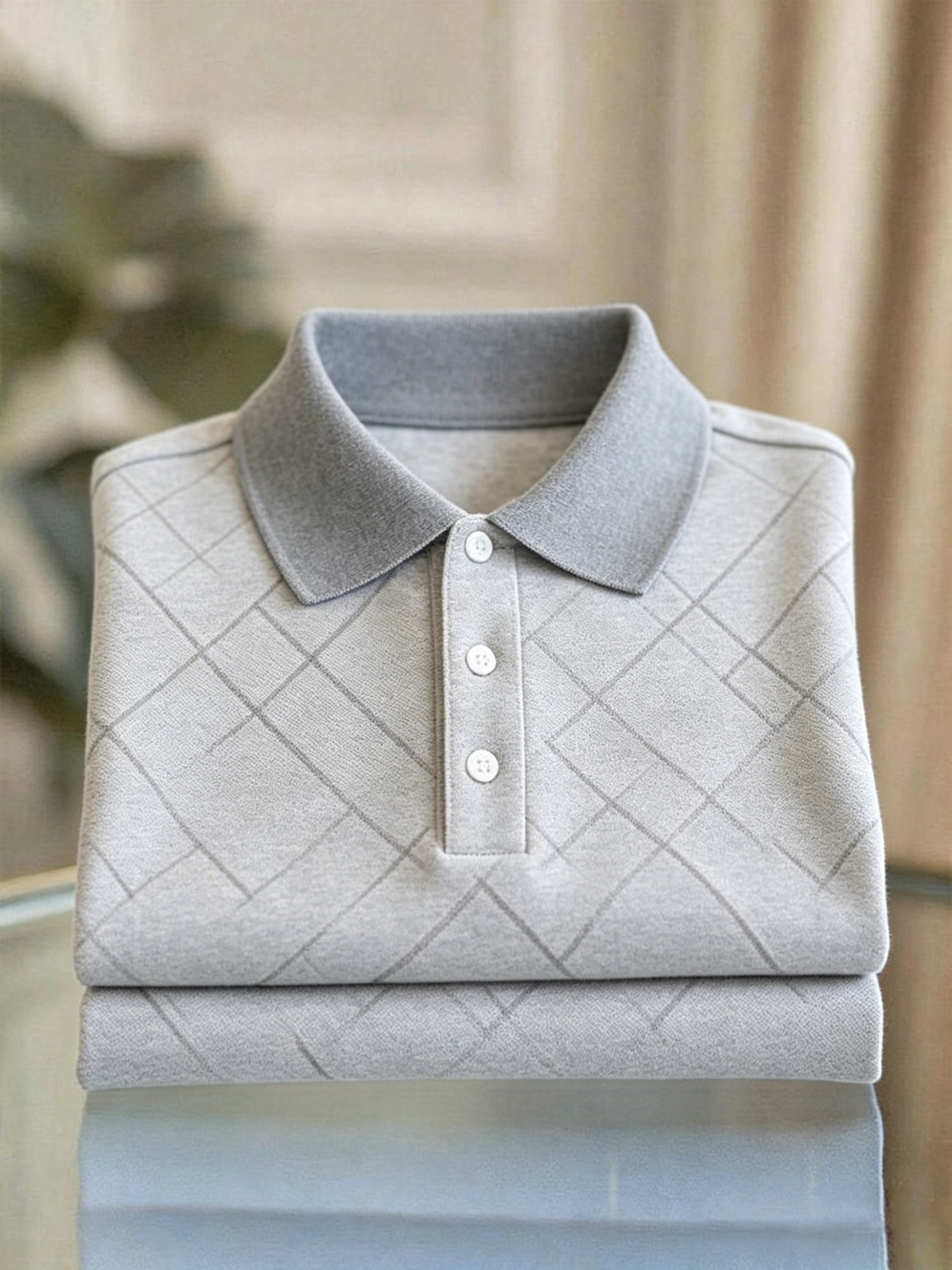Men's Business Button-Down Short Sleeve Polo Shirt