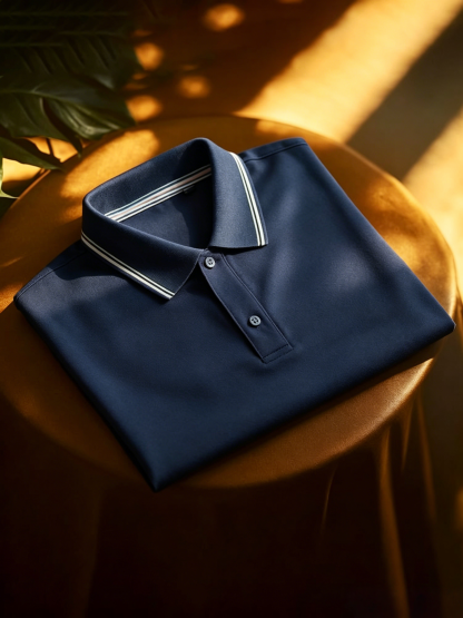 Men's Business Button-Down Short Sleeve Polo Shirt