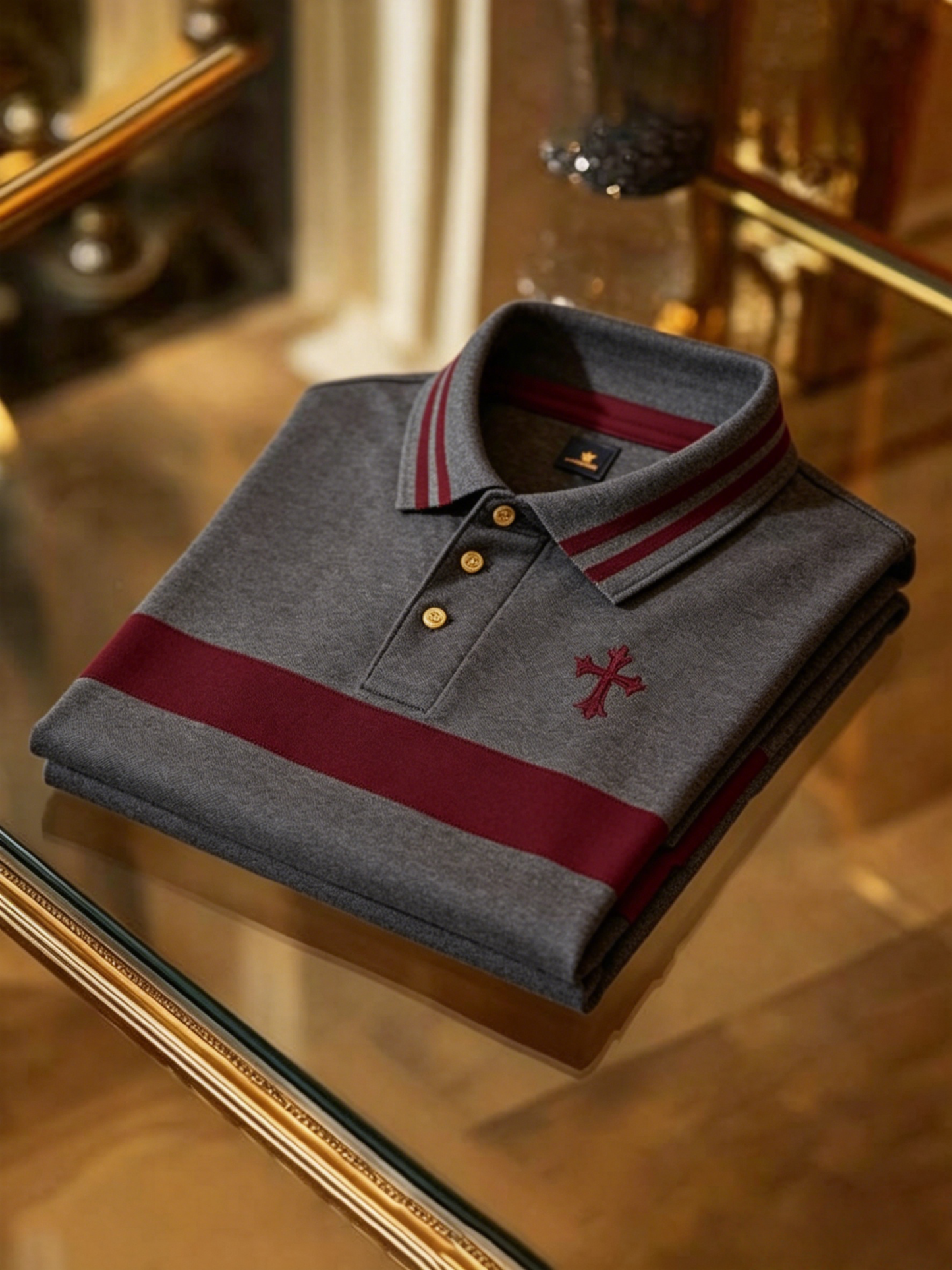 Men's Business Button-Down Short Sleeve Polo Shirt
