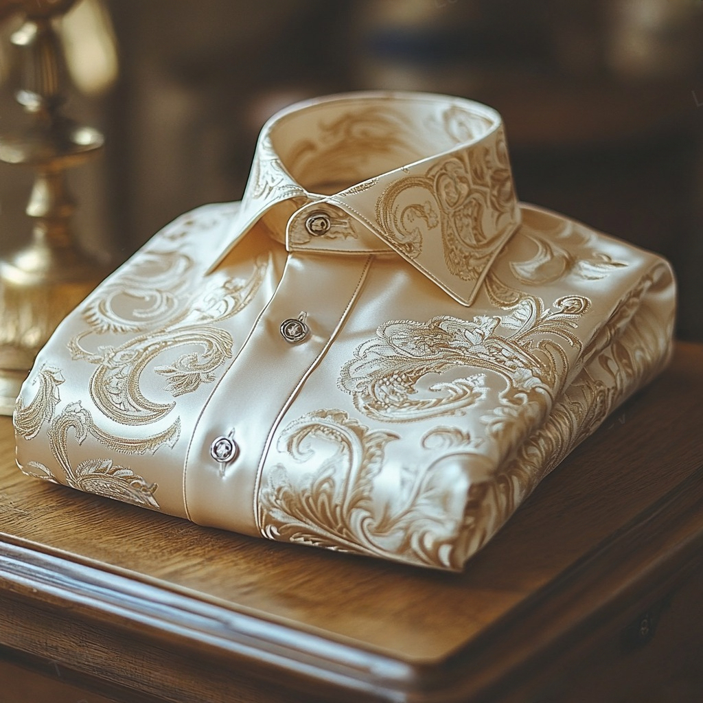 Men's Luxe Satin Long Sleeve Shirt