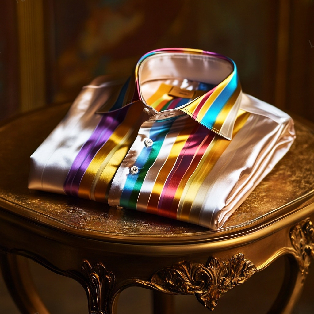 Men's Luxe Satin Long Sleeve Shirt