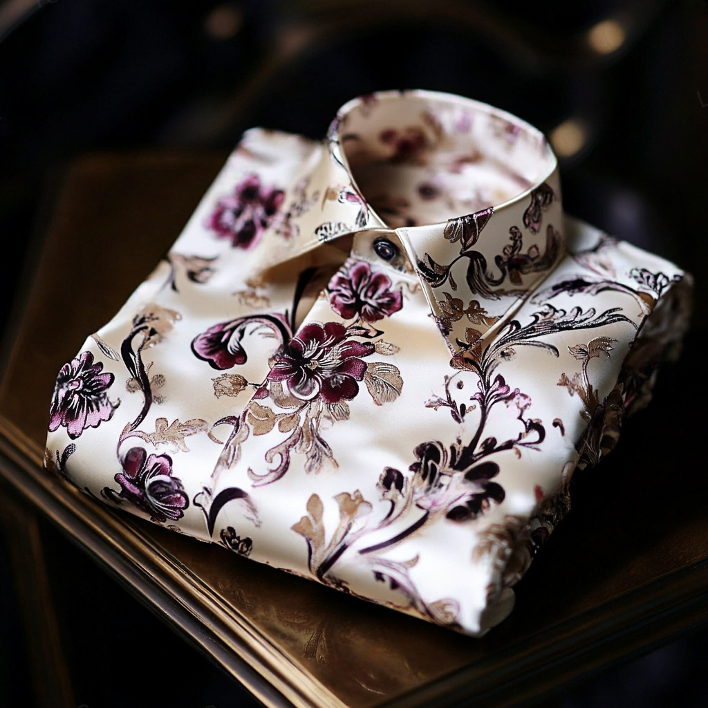 Men's Luxe Satin Long Sleeve Shirt