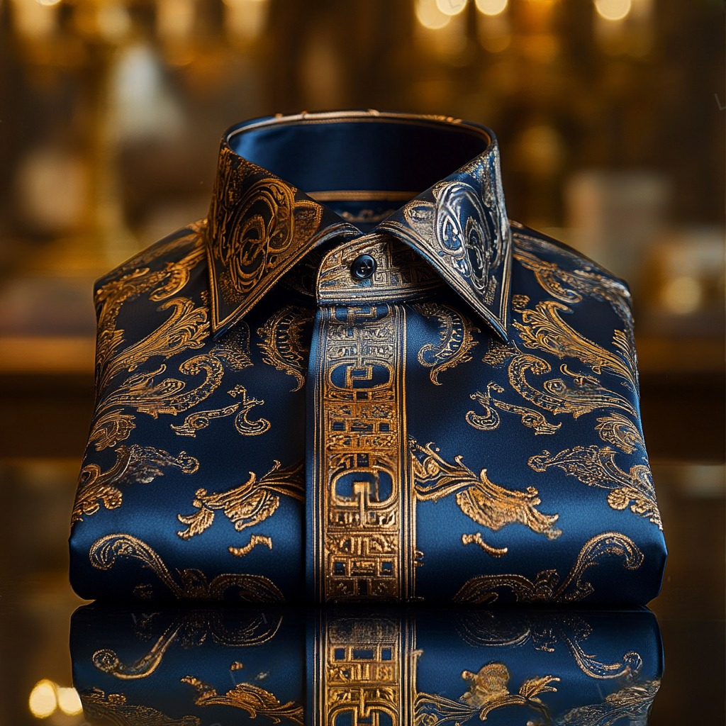 Men's Luxe Satin Long Sleeve Shirt