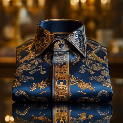 Men's Luxe Satin Long Sleeve Shirt