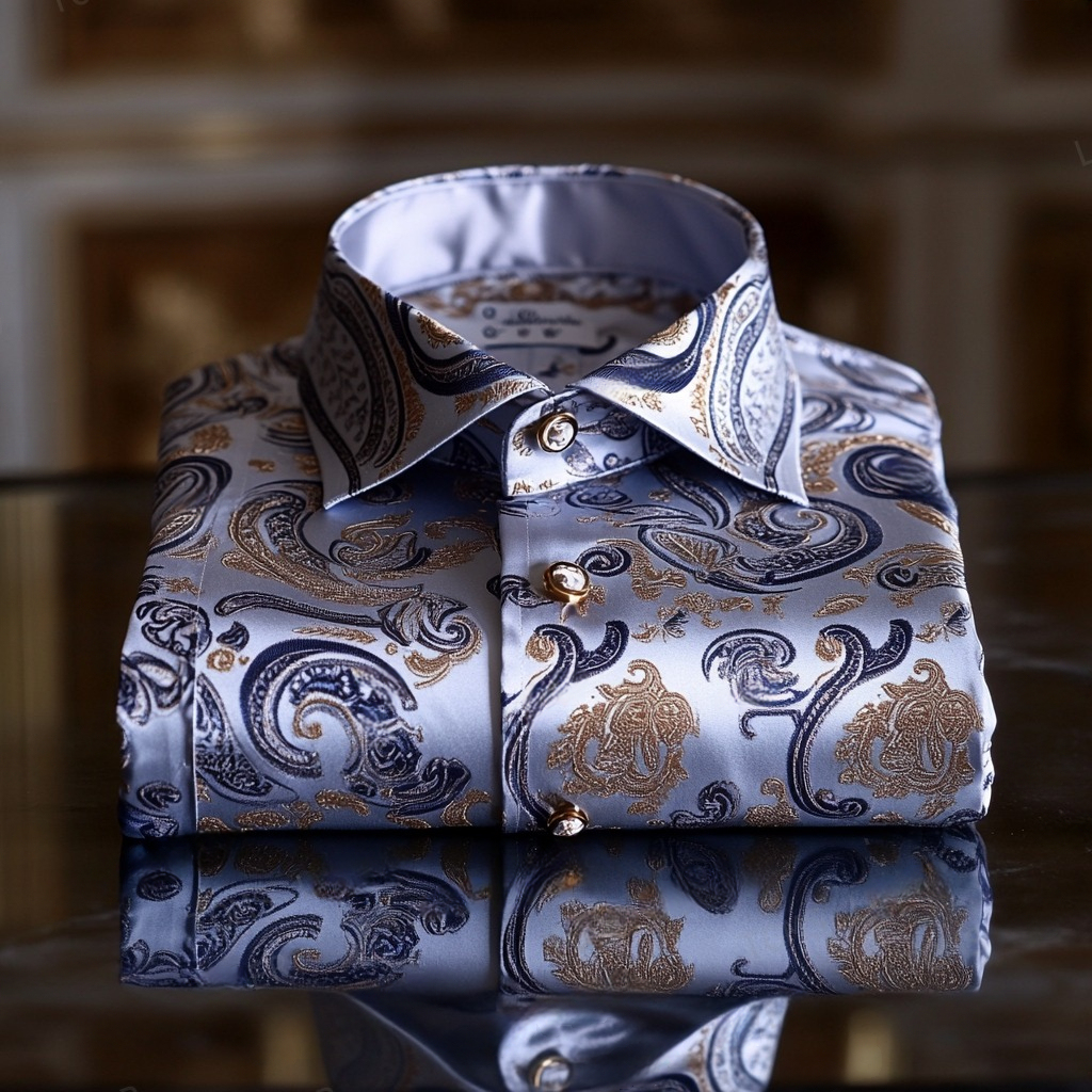 Men's Luxe Satin Long Sleeve Shirt