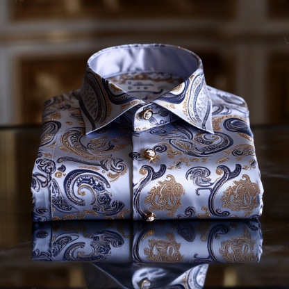 Men's Luxe Satin Long Sleeve Shirt