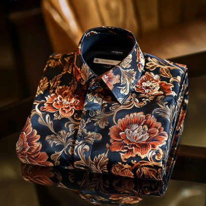 Men's Luxe Satin Long Sleeve Shirt