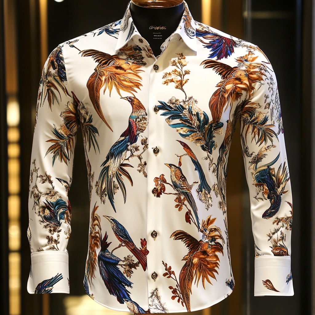 Men's Luxe Satin Long Sleeve Shirt