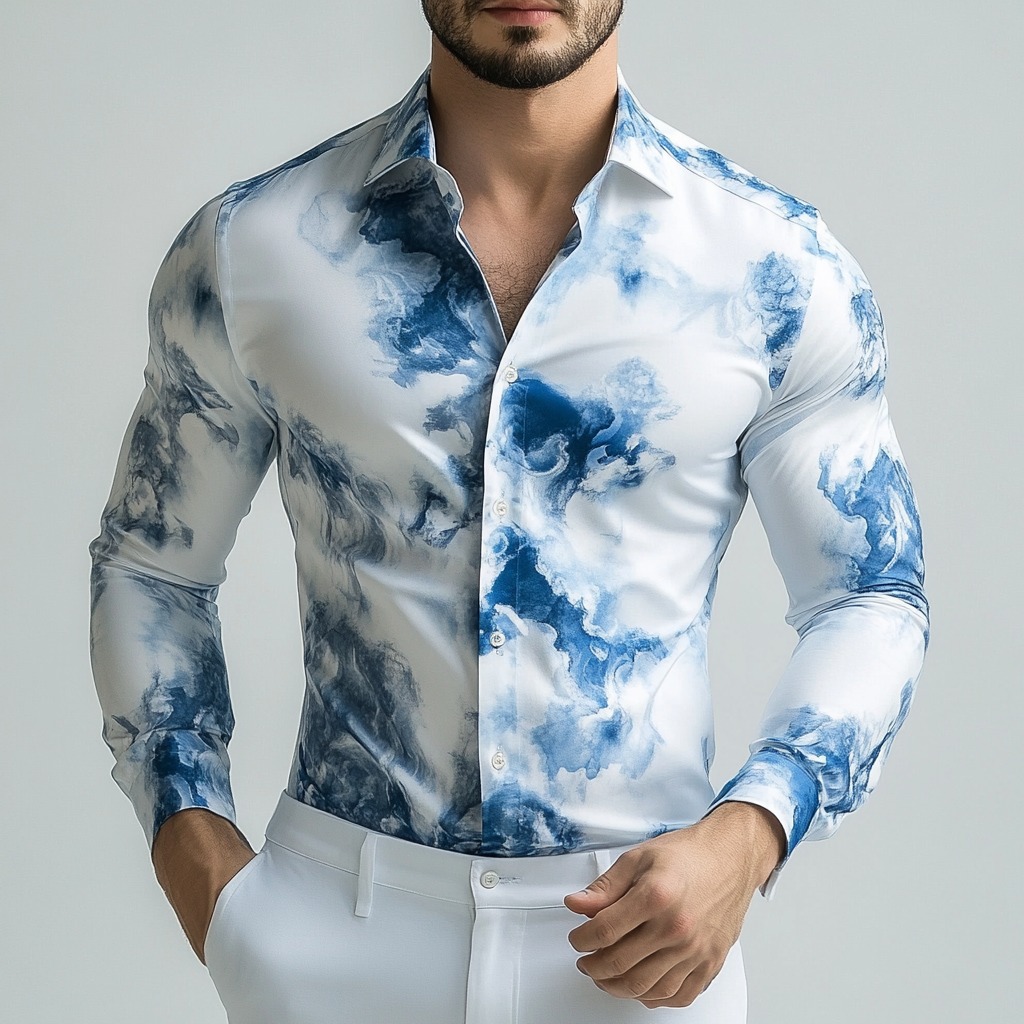 Men's Luxe Satin Long Sleeve Shirt