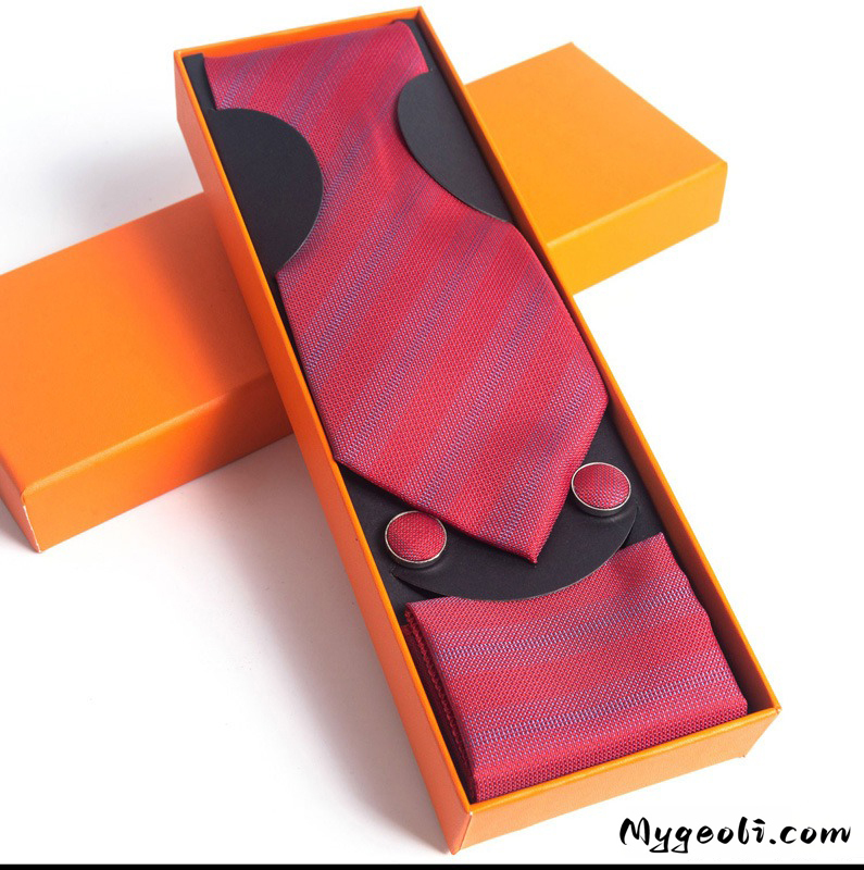 Paisley Men's Tie Square Scarf Cufflinks Gift Box Set
