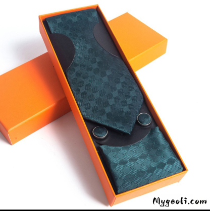 Paisley Men's Tie Square Scarf Cufflinks Gift Box Set