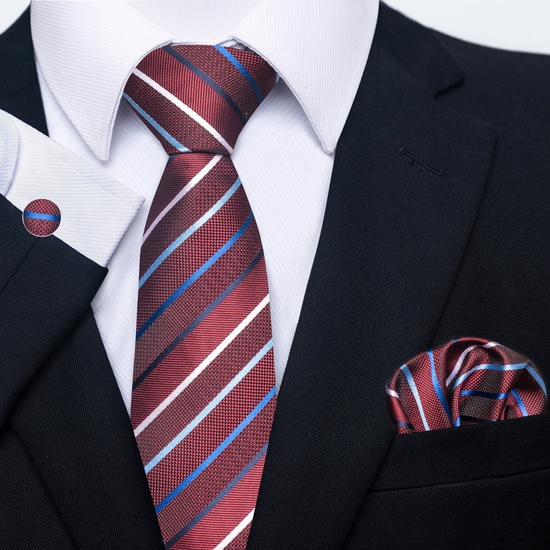Paisley Men's Tie Square Scarf Cufflinks Gift Box Set