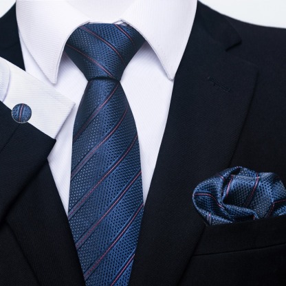 Paisley Men's Tie Square Scarf Cufflinks Gift Box Set