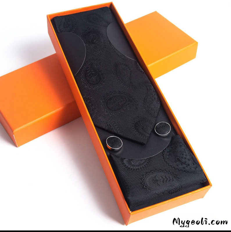 Paisley Men's Tie Square Scarf Cufflinks Gift Box Set