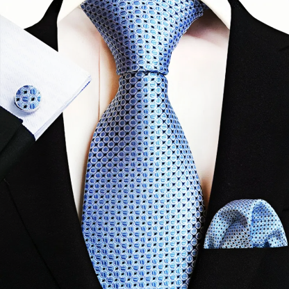 Men's Classic Paisley Tie Pocket Square Cufflinks Set