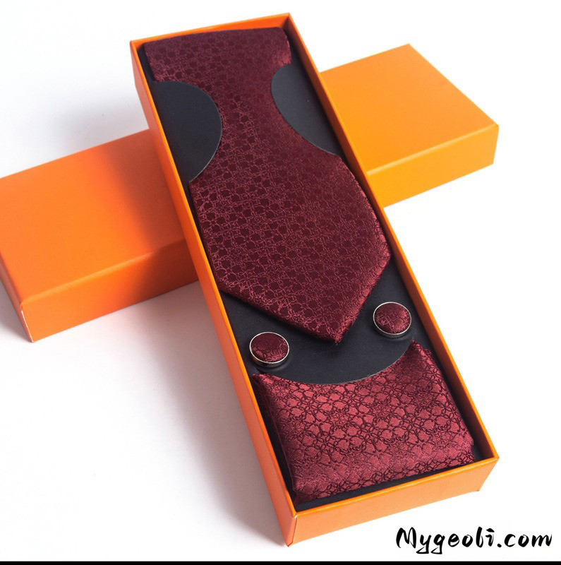 Paisley Men's Tie Square Scarf Cufflinks Gift Box Set