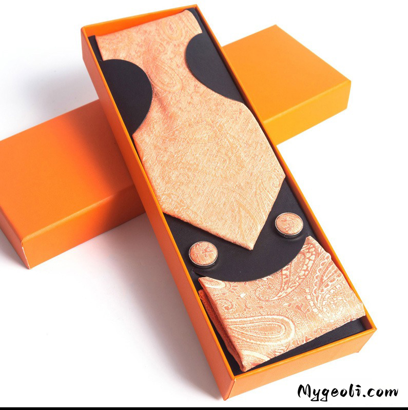 Paisley Men's Tie Square Scarf Cufflinks Gift Box Set