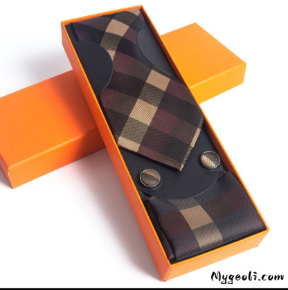 Paisley Men's Tie Square Scarf Cufflinks Gift Box Set