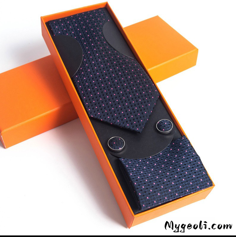 Paisley Men's Tie Square Scarf Cufflinks Gift Box Set