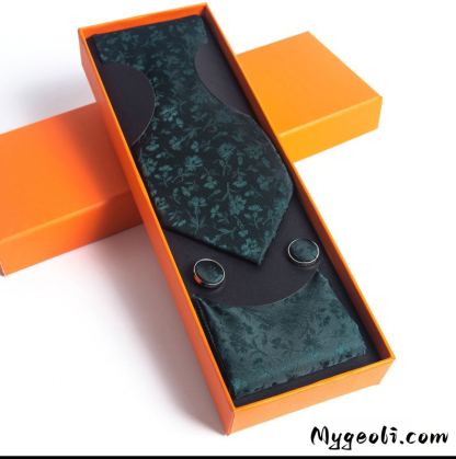 Paisley Men's Tie Square Scarf Cufflinks Gift Box Set