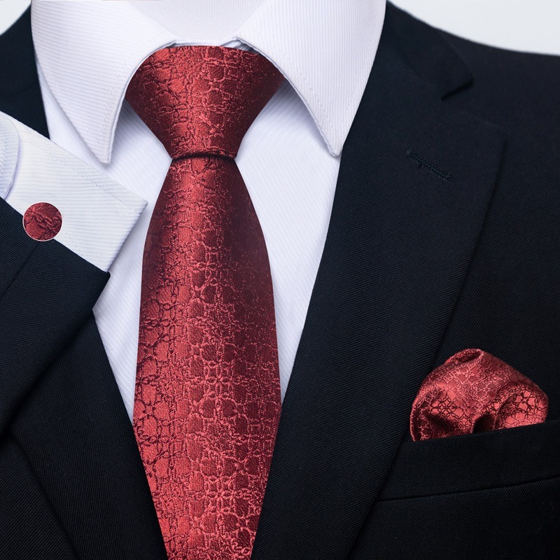 Paisley Men's Tie Square Scarf Cufflinks Gift Box Set