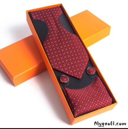 Paisley Men's Tie Square Scarf Cufflinks Gift Box Set