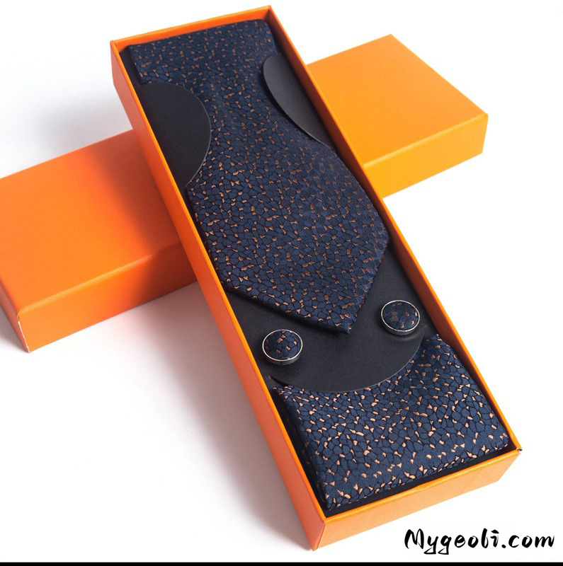 Paisley Men's Tie Square Scarf Cufflinks Gift Box Set