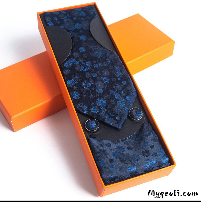 Paisley Men's Tie Square Scarf Cufflinks Gift Box Set