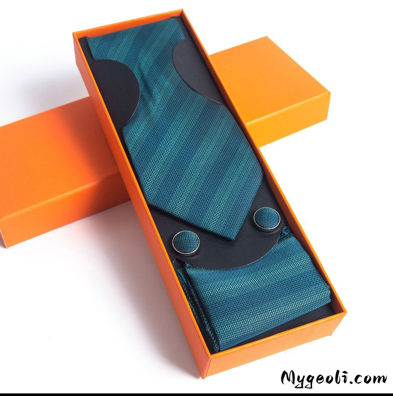 Paisley Men's Tie Square Scarf Cufflinks Gift Box Set