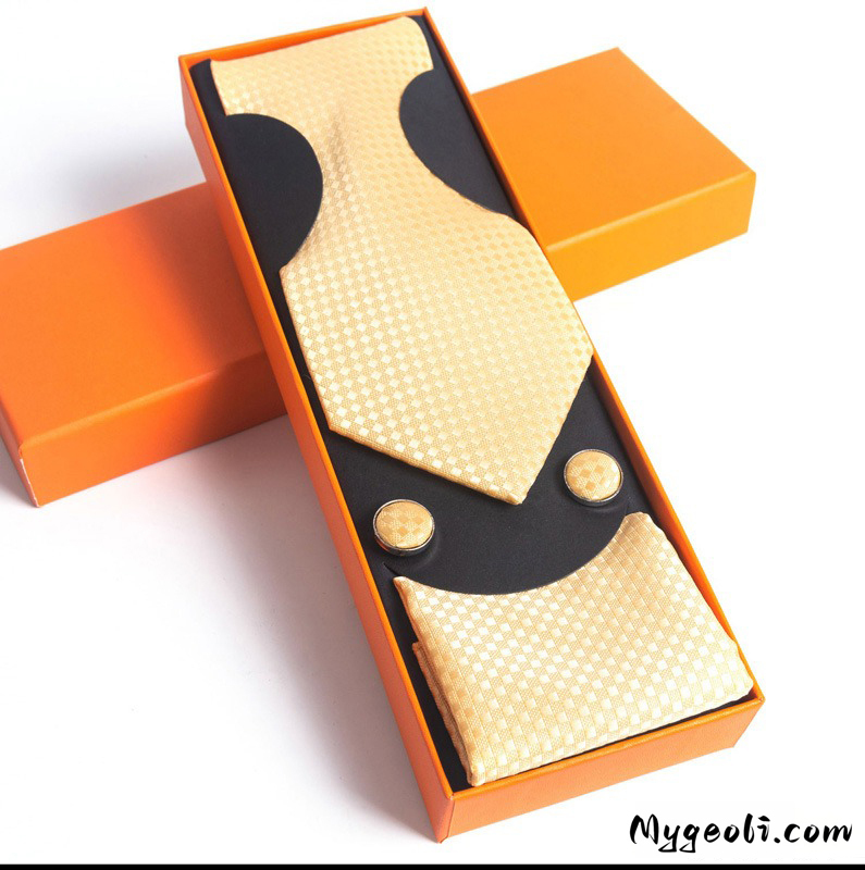 Paisley Men's Tie Square Scarf Cufflinks Gift Box Set