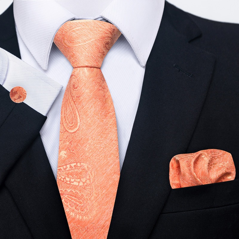 Paisley Men's Tie Square Scarf Cufflinks Gift Box Set