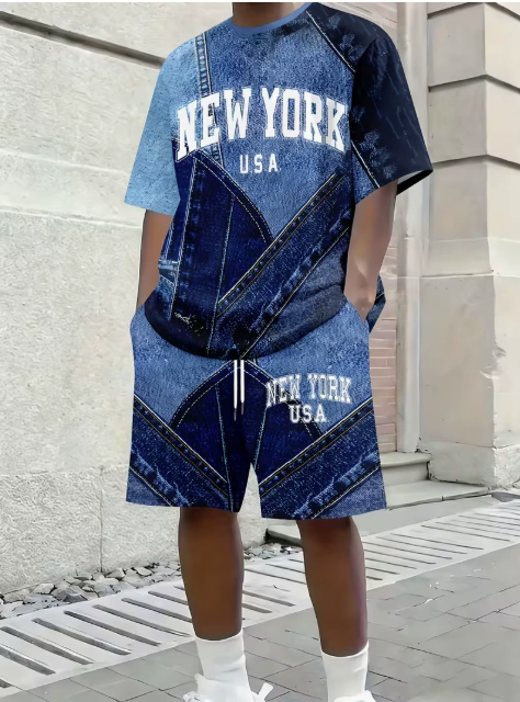 2026 Men's Short-Sleeved T-Shirt and Shorts Set
