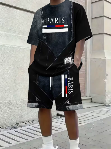 2026 Men's Short-Sleeved T-Shirt and Shorts Set