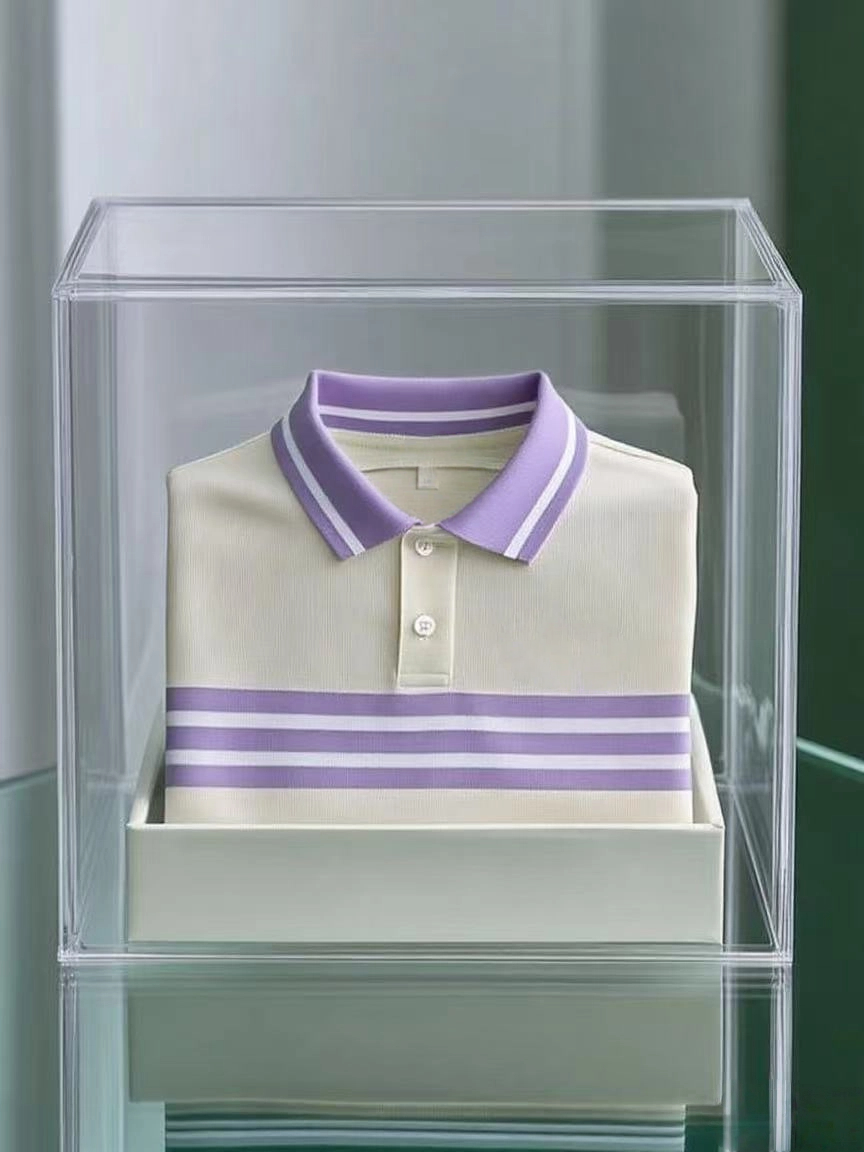 Men's Business Casual Logo Button Short Sleeve Polo Shirt