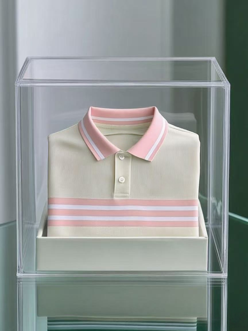 Men's Business Casual Logo Button Short Sleeve Polo Shirt