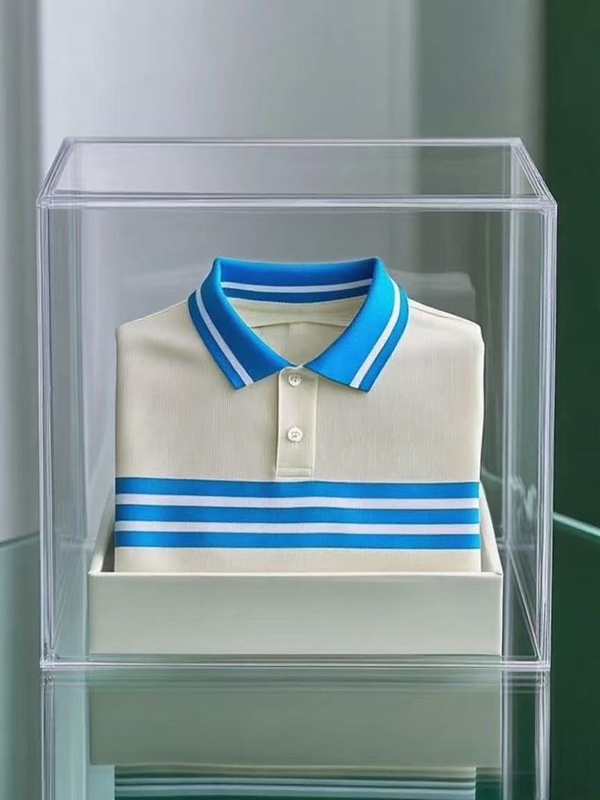 Men's Business Casual Logo Button Short Sleeve Polo Shirt