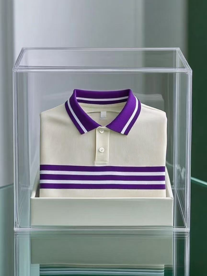 Men's Business Casual Logo Button Short Sleeve Polo Shirt