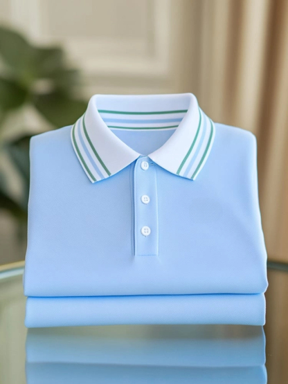 Men's Business Logo Button-Down Short Sleeve Polo Shirt