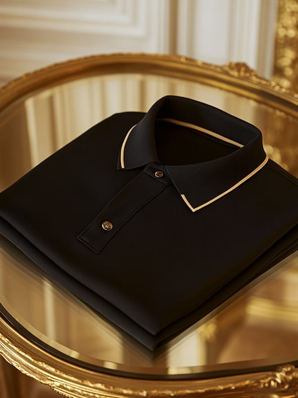 Men's Retro Business Stripe Print Long Sleeve POLO Shirt