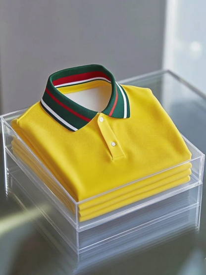 Men's Business Logo Button-Down Short Sleeve Polo Shirt