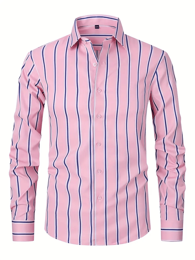 Men's Striped Business Casual Shirt